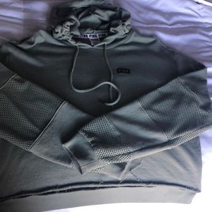 Green cropped hoodie